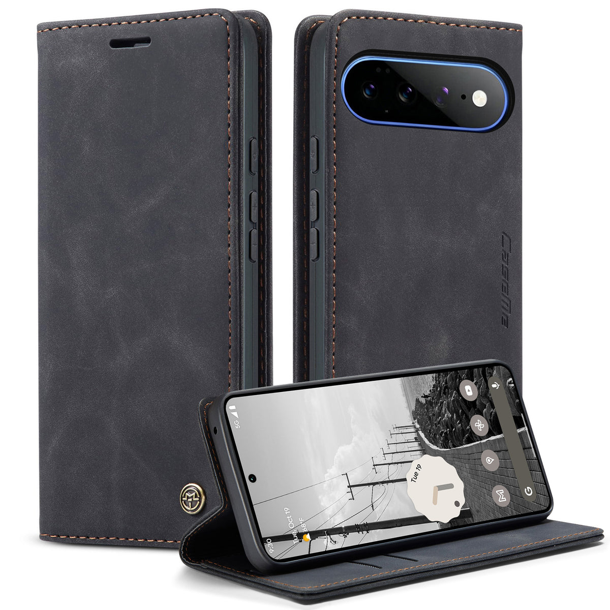 CASEME 013 Google Pixel 11 Pro XL Plånboksfodral - Svart
