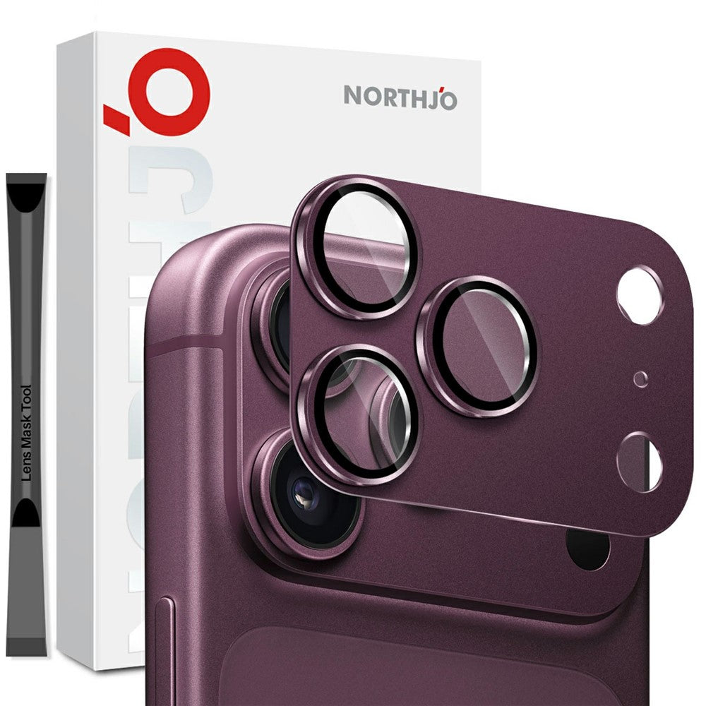 NORTHJO iPhone 18 Pro Kameralinsskydd Matt Metall/Glas - Lila