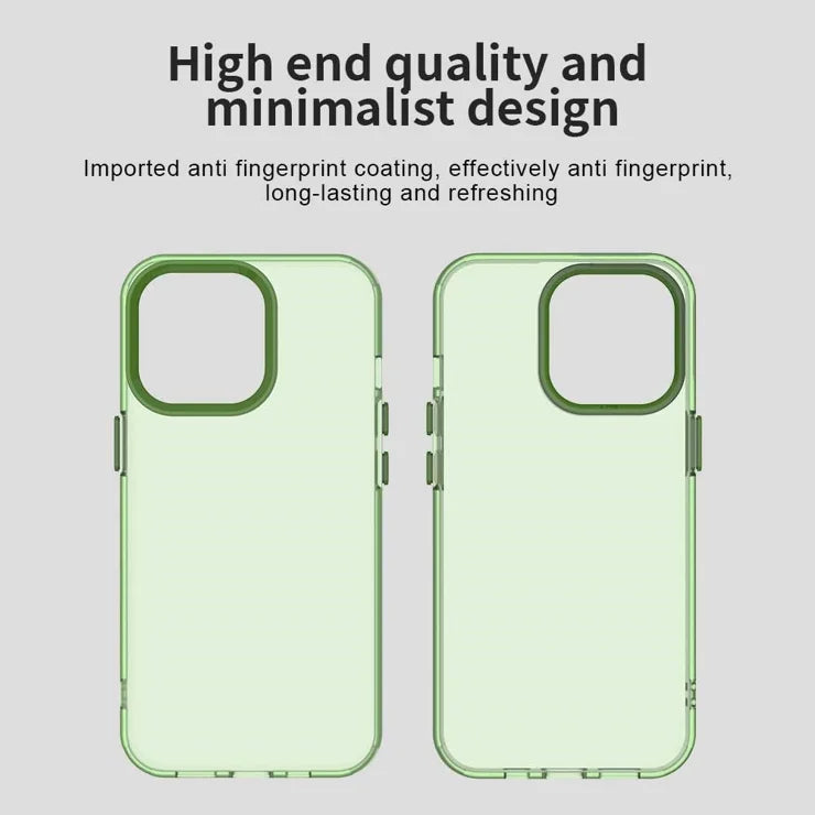 iPhone 13 Pro Max Case PC+TPU+PET Matte Anti-Drop Phone Back Cover - Green