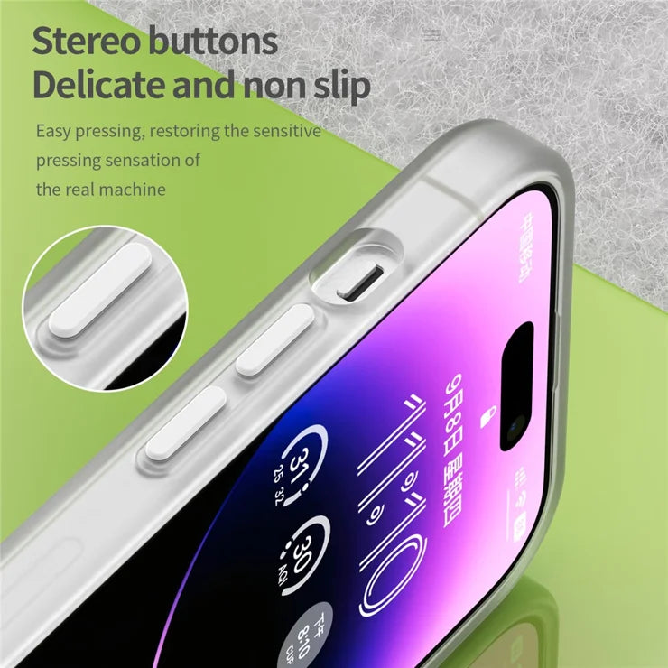 Magnetic Case for iPhone 14 Pro Max Compatible with MagSafe Translucent Matte Back Cover - White