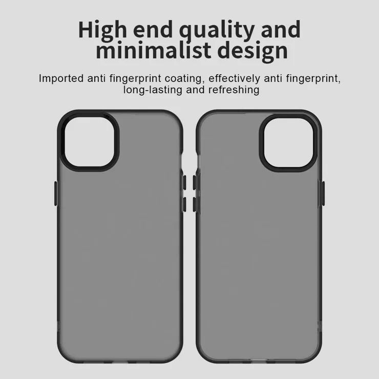 iPhone 15 Plus / 14 Plus -suojakuori, PC+TPU+PET, mattapintainen, pudotussuojattu takakuori – musta