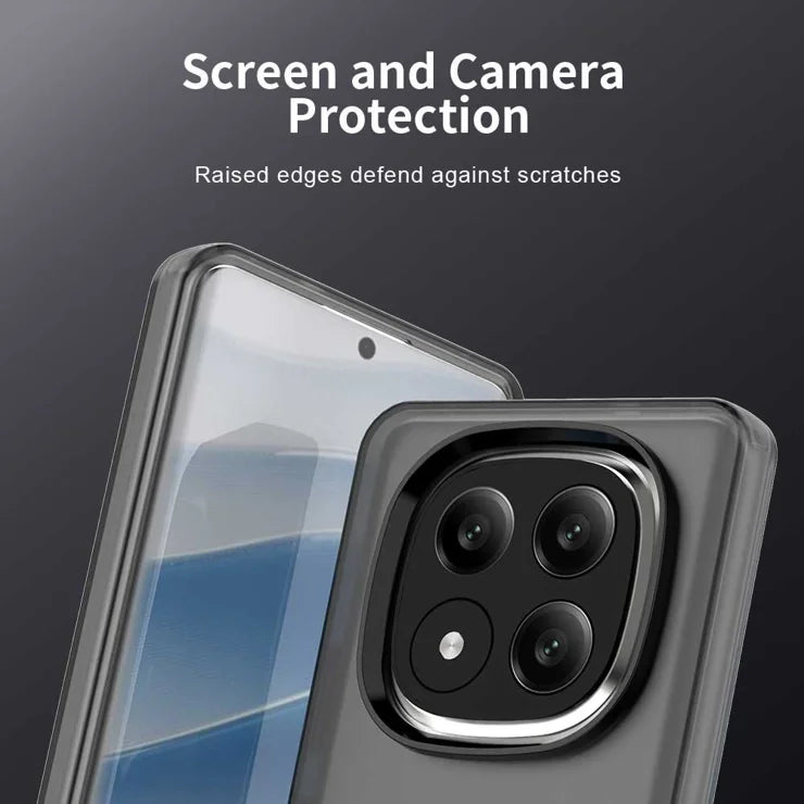 Xiaomi Redmi Note 14 Pro+ 5G Cover PC+TPU+PET Mat Anti-dråbe Telefon Bagside - Sort