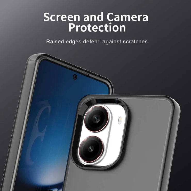 Xiaomi Poco X7 Pro 5G / Redmi Turbo 4 5G cover PC + TPU + PET mat anti-drop telefoncover - sort