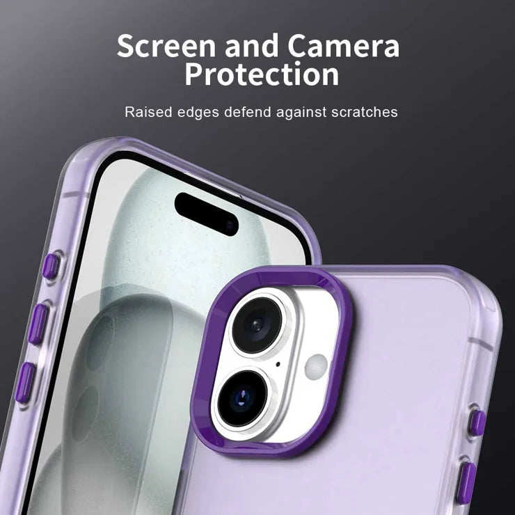 iPhone 17 Cover PC + TPU + PET Mat Anti-Drop Mobilbagsiden - Lilla