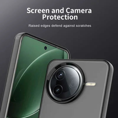 Til Xiaomi Poco F7 Pro 5G / Redmi K80 5G Cover PC+TPU+PET Mat Anti-Drop Telefon Bagcover - Sort