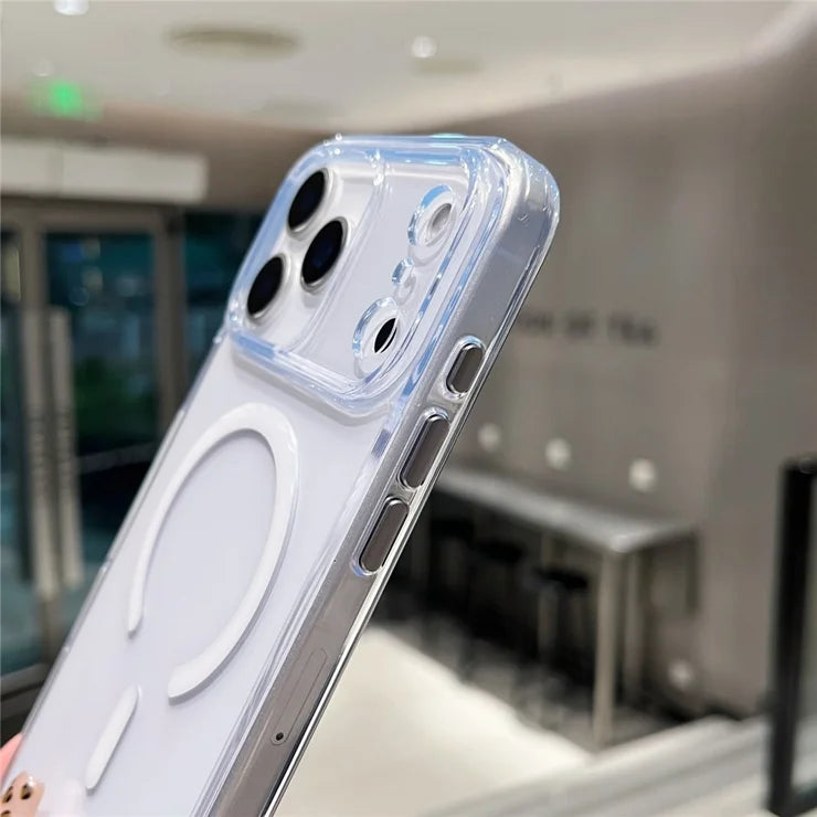 iPhone 17 Pro Max Magnetisk klart cover PC + TPU hybridtelefoncover kompatibelt med MagSafe