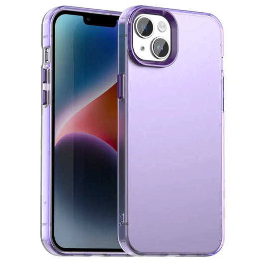 iPhone 15 Plus / 14 Plus Cover PC+TPU+PET Mat Anti-Drop Telefon Bagcover - Lilla