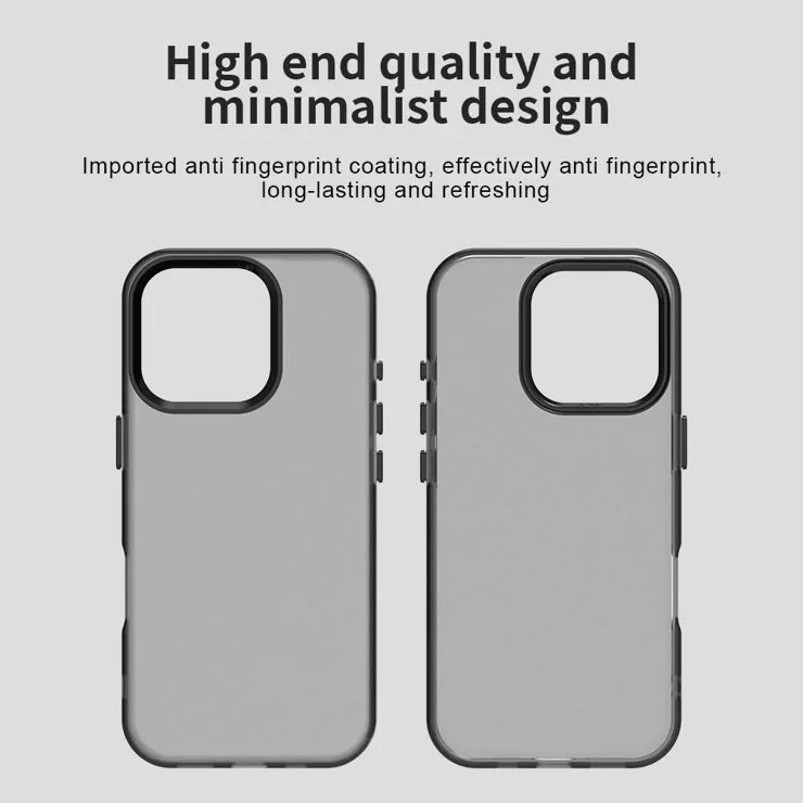 iPhone 16 Pro -kuori, PC+TPU+PET, mattapintainen, iskunkestävä puhelimen takakansi – musta