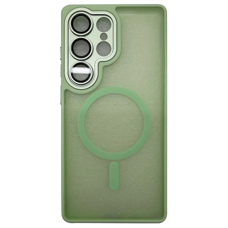 Samsung Galaxy S25 Ultra Cover Kompatibel med MagSafe Skin-Touch PC + TPU Telefoncover - Lysegrøn