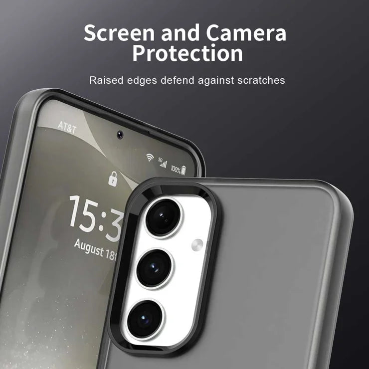 Samsung Galaxy S25 FE Case PC + TPU + PET mattapintainen pudotussuojattu takakuori - musta