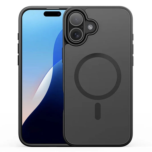 DUX DUCIS Yind Series Til iPhone 16 Mat Cover Kompatibel med MagSafe PC+TPU Telefoncover - Sort