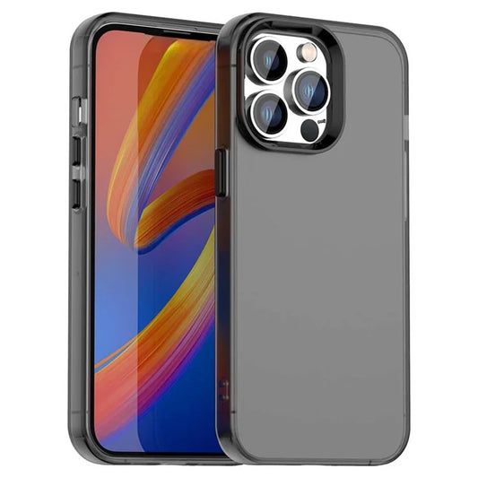 iPhone 14 Pro etui PC+TPU+PET Mat Anti-dråbe telefon bagcover - Sort