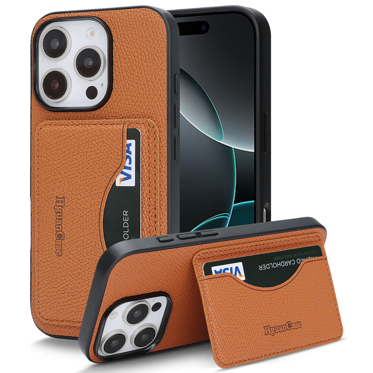 HGUANCASE iPhone 15 Pro Max Vintageskal i Läder - Brun