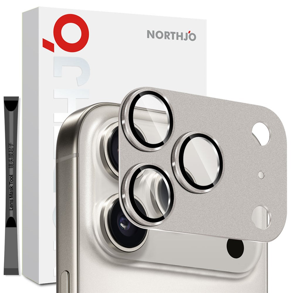 NORTHJO iPhone 17 Pro Kameralinsskydd Matt Metall/Glas - Grå