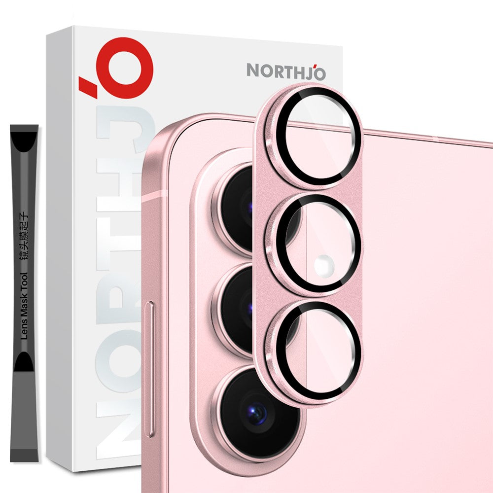 NORTHJO Samsung Galaxy S26+ Kameralinsskydd Matt Metall/Glas - Rosa