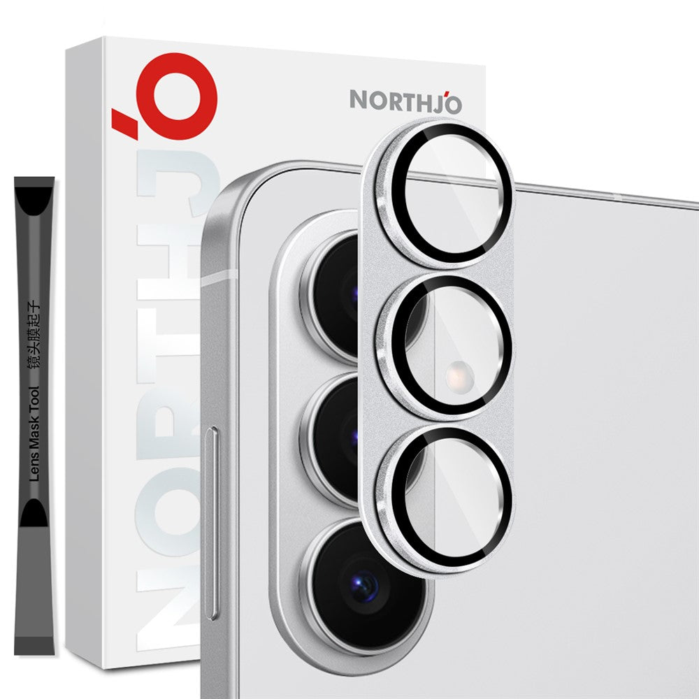 NORTHJO Samsung Galaxy S26+ Kameralinsskydd Matt Metall/Glas - Silver