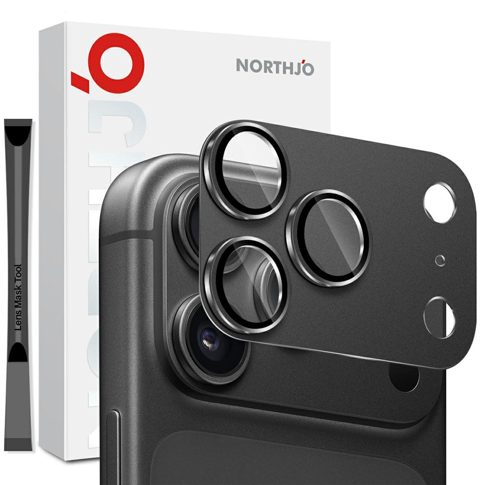 NORTHJO iPhone 18 Pro Max Kameralinsskydd Matt Metall/Glas - Grå