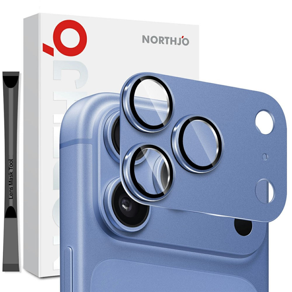 NORTHJO iPhone 18 Pro Max Kameralinsskydd Matt Metall/Glas - Blå
