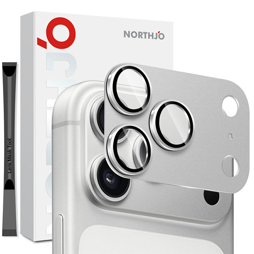 NORTHJO iPhone 18 Pro Max Kameralinsskydd Matt Metall/Glas - Silver