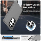 Samsung Galaxy S23 Ultra Case PC+TPU+PET Matte Anti-Drop Phone Back Cover - Black