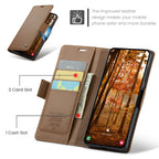 CASEME For Samsung Galaxy S26+ Case 023 Series RFID Blocking Glossy Stand Phone Cover - Brown