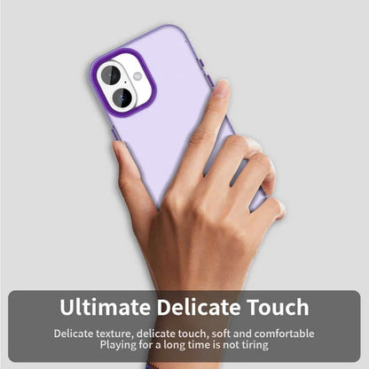iPhone 16 Case PC+TPU+PET Matte Anti-Drop Phone Back Cover - Purple