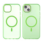 iPhone 15 Magnetic Case Matte Phone Cover Anti-Fingerprint Anti-Scratch - Fluorescent Green