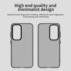 Samsung Galaxy S23 Case PC+TPU+PET Matte Anti-Drop Phone Back Cover - Black