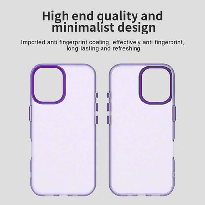 iPhone 17 Cover PC + TPU + PET Mat Anti-Drop Mobilbagsiden - Lilla