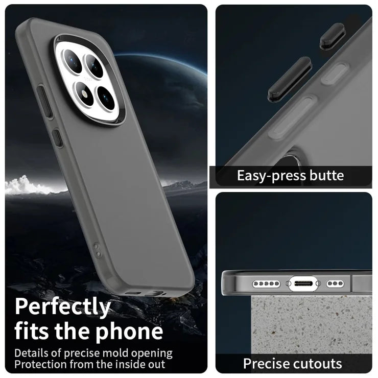Xiaomi Redmi Note 15 Pro 5G Case PC + TPU + PET Matte Anti-Drop Phone Back Cover - Black