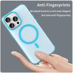 iPhone 15 Pro Max Translucent Case Magnetic Phone Cover Compatible with MagSafe - Blue