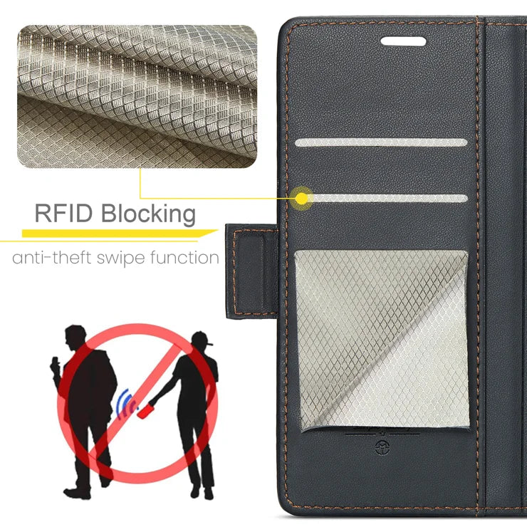 CASEME For Samsung Galaxy S26 Ultra Case 023 Series RFID Blocking Glossy Stand Phone Cover - Black