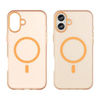 iPhone 16 Plus Case Compatible with MagSafe TPU + PC Slim Matte Translucent Phone Cover - Orange