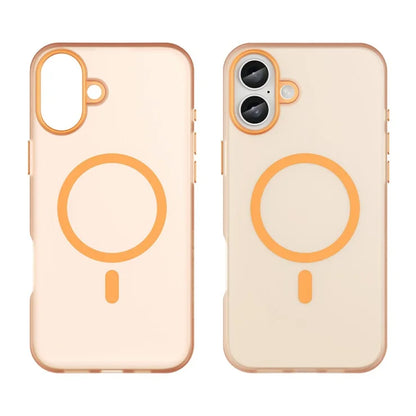 iPhone 16 Plus Case Compatible with MagSafe TPU + PC Slim Matte Translucent Phone Cover - Orange