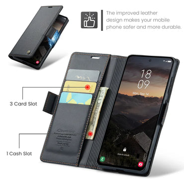 CASEME For Samsung Galaxy S26+ Case  023 Series RFID Blocking Glossy Stand Phone Cover - Black