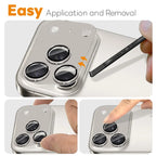 iPhone 17 Pro Max Camera Lens Protector Matte Integrated Metal Tempered Glass Lens Film - Grey