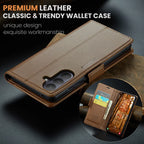 CASEME For Samsung Galaxy S26+ Case 023 Series RFID Blocking Glossy Stand Phone Cover - Brown