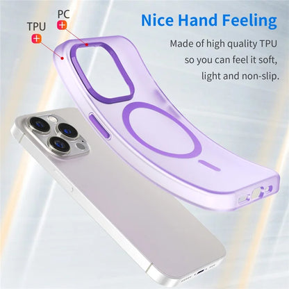 Magnetic Case for iPhone 14 Pro Max Compatible with MagSafe Translucent Matte Back Cover - Dark Purple