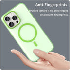 iPhone 15 Pro Max Translucent Case Magnetic Phone Cover Compatible with MagSafe - Fluorescent Green