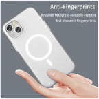 iPhone 15 Plus / 14 Plus Magnetic Case Translucent Matte Anti-Fingerprint Phone Cover - White