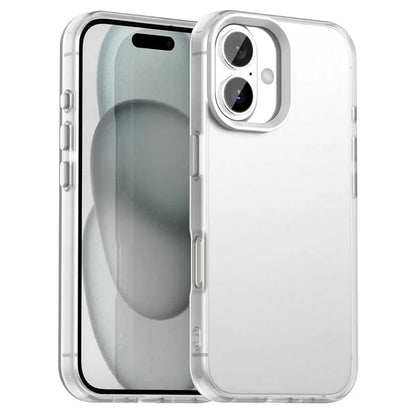 iPhone 17 Cover PC + TPU + PET Mat Anti-Drop Telefon Bagcover - Hvid