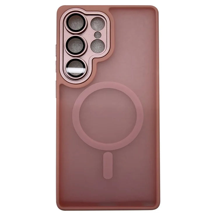 Samsung Galaxy S25 Ultra Case Compatible with MagSafe Skin-Touch PC + TPU Phone Cover - Pink