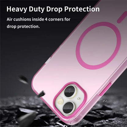 iPhone 15 Magnetic Case Matte Phone Cover Anti-Fingerprint Anti-Scratch - Pink