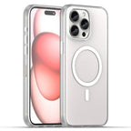 iPhone 15 Pro Max Translucent Case Magnetic Phone Cover Compatible with MagSafe - White