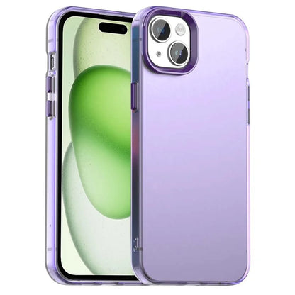 iPhone 15 Cover PC+TPU+PET Mat Anti-Drop Telefon Bagsidecover - Lilla