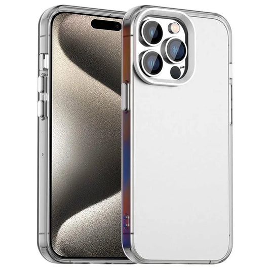 iPhone 15 Pro Max Case PC+TPU+PET Matte Anti-Drop Phone Back Cover - White