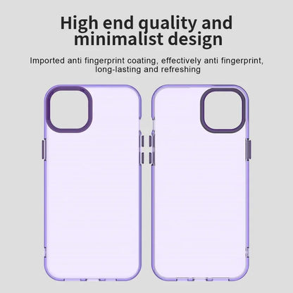 iPhone 15 Plus / 14 Plus Case PC+TPU+PET Matte Anti-Drop Phone Back Cover - Purple