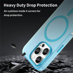 For iPhone 16 Pro Case Compatible with MagSafe TPU + PC Slim Matte Translucent Phone Cover - Blue