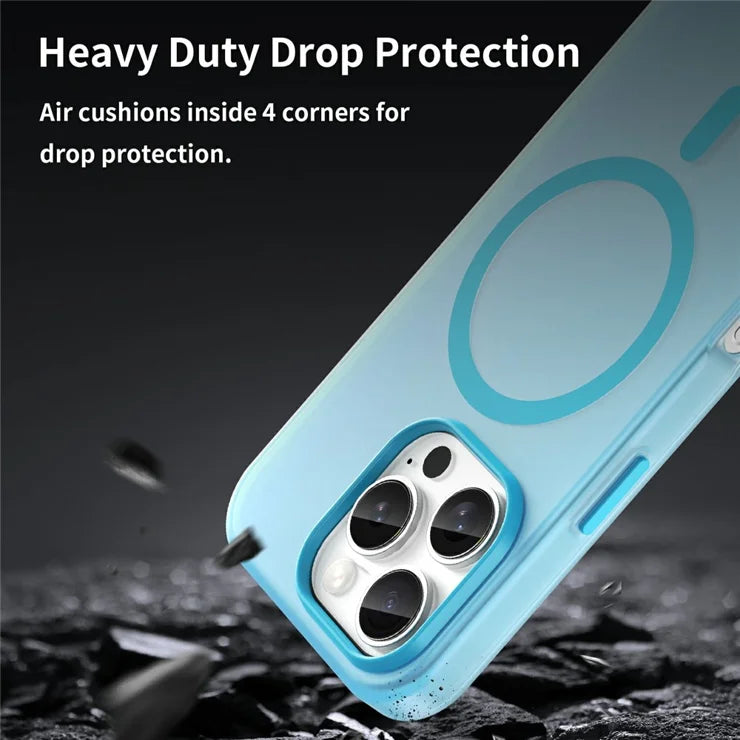 For iPhone 16 Pro Case Compatible with MagSafe TPU + PC Slim Matte Translucent Phone Cover - Blue