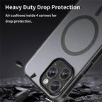 iPhone 15 Pro Max Translucent Case Magnetic Phone Cover Compatible with MagSafe - Black
